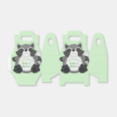 Raccoon Baby shower Green Bedankdoosjes (Uitgevouwen)