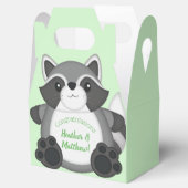Raccoon Baby shower Green Bedankdoosjes (Geopend)