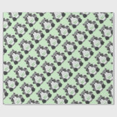 Raccoon Baby shower Green Cadeaupapier (Vlak)