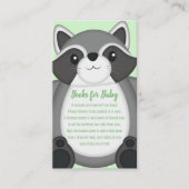 Raccoon Baby shower Green Informatiekaartje (Voorkant)