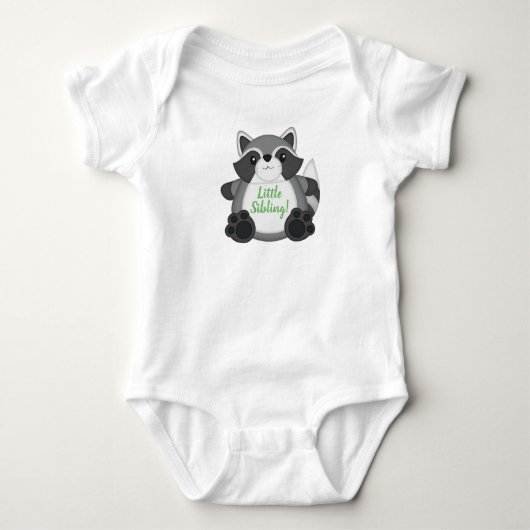 Raccoon Baby shower Green Romper (Voorkant)