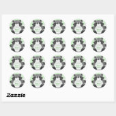 Raccoon Baby shower Green Ronde Sticker (Vel)