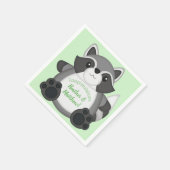 Raccoon Baby shower Green Servet (Hoek)