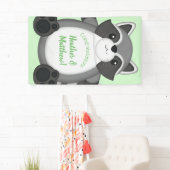 Raccoon Baby shower Green Spandoek (Insitu)