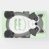 Raccoon Baby shower Green Spandoek (Horizontaal)