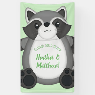 Raccoon Baby shower Green Spandoek