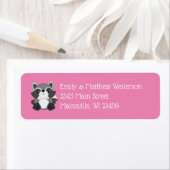 Raccoon Baby shower Roze Etiket (Insitu)