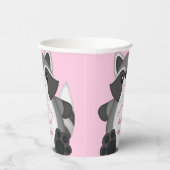 Raccoon Baby shower Roze Papieren Bekers (Rechts)