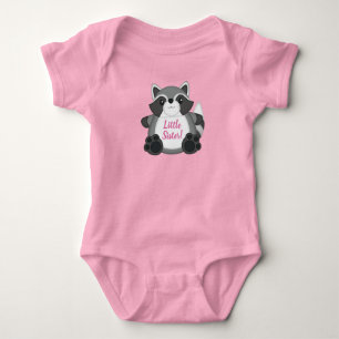 Raccoon Baby shower Roze Romper