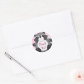 Raccoon Baby shower Roze Ronde Sticker (Envelop)