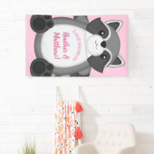 Raccoon Baby shower Roze Spandoek (Insitu)
