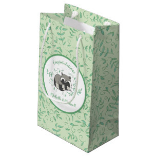 Raccoon Baby shower Woodland Animals Klein Cadeauzakje