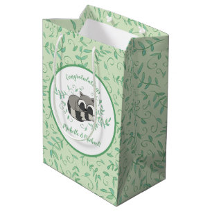 Raccoon Baby shower Woodland Animals Medium Cadeauzakje