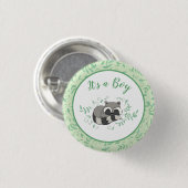 Raccoon Baby shower Woodland Animals Ronde Button 3,2 Cm (Voorkant /achterkant)