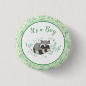 Raccoon Baby shower Woodland Animals Ronde Button 3,2 Cm (Voorkant)