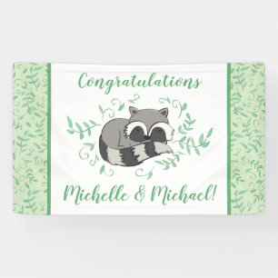 Raccoon Baby shower Woodland Animals Spandoek