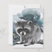 Raccoon-Baby Waterverf-kaart Notitiekaartje (Achterkant)
