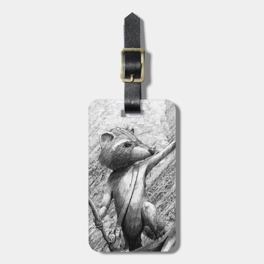 Raccoon Bagagelabel (Voorkant verticaal)