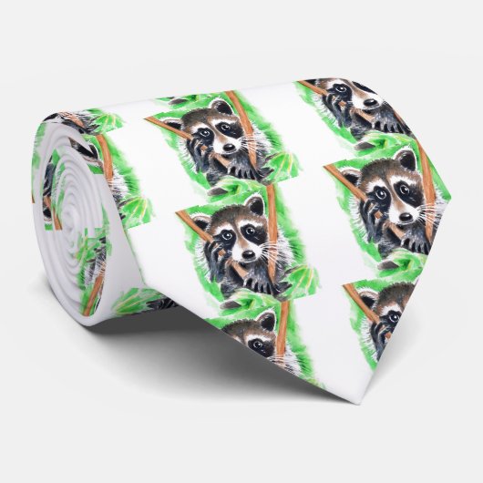 Raccoon Bandit Stropdas (Opgerold)