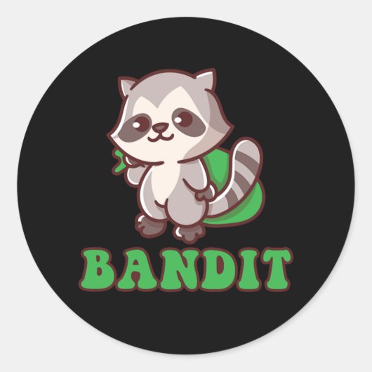 Raccoon Bandit Trash Hunter Forest Animal Gift Ronde Sticker (Voorkant)