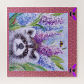 Raccoon Bee en bloemen, SPRING BUZZ puzzels (Horizontaal)