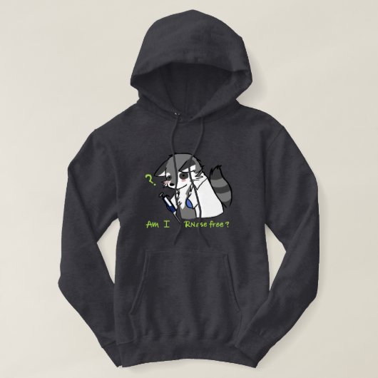 Raccoon-Ben ik RNase vrij? Hoodie (Design voorkant)
