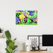 Raccoon Berries Surreal Wall Art Poster (Thuiskantoor)