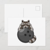 Raccoon bij Bowling met Bowling ball Briefkaart (Voorkant / Achterkant)