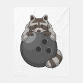 Raccoon bij Bowling met Bowling ball Fleece Deken (Voorkant)