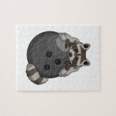 Raccoon bij Bowling met Bowling ball Legpuzzel (Horizontaal)