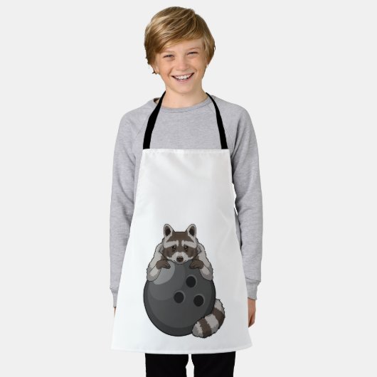 Raccoon bij Bowling met Bowling ball Schort (Gedragen)