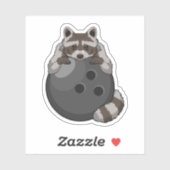 Raccoon bij Bowling met Bowling ball Sticker (Vel)