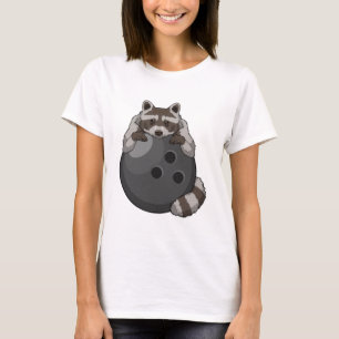 Raccoon bij Bowling met Bowling ball T-shirt