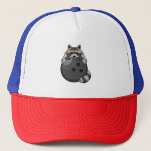 Raccoon bij Bowling met Bowling ball Trucker Pet