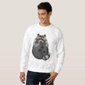 Raccoon bij Bowling met Bowling ball Trui (Voorkant volledig)
