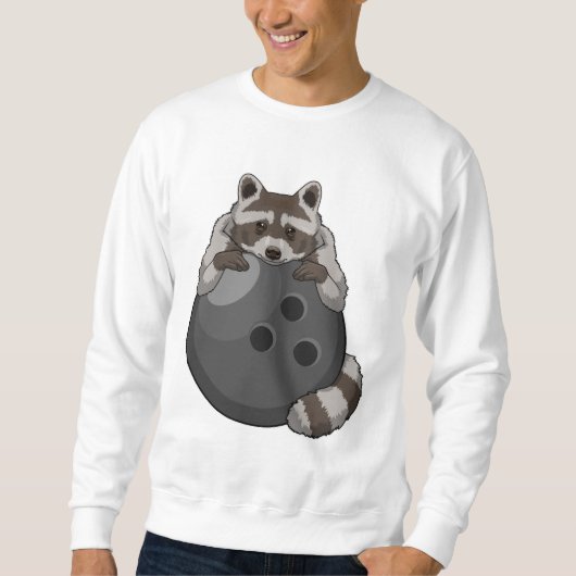 Raccoon bij Bowling met Bowling ball Trui (Voorkant)