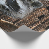 Raccoon bij de oude schuur cadeaupapier (Hoek)