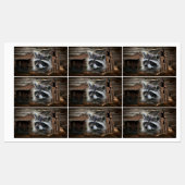 Raccoon bij de oude schuur labels (Vel)