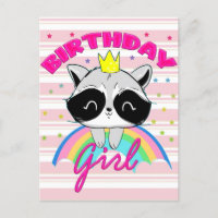 Raccoon Birthday Girl Animal Party Raccoon Lovers
