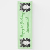 Raccoon Birthday Party Spandoek (Verticaal)