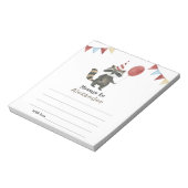 Raccoon birthday time capsule message notitieblok (Linkerzijde)
