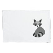 Raccoon Black en White Illustration Kussensloop (Voorkant)