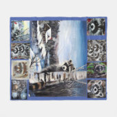 Raccoon Blanket Fleece Deken (Voorkant (Horizontaal))