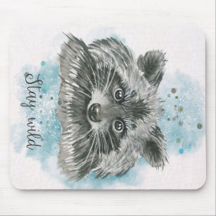 Raccoon blijf wild   Cadeau voor kinderen Muismat