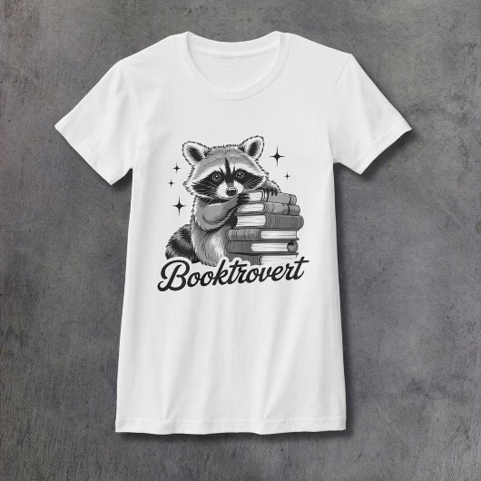 Raccoon Booktrovert Women's Fitted T-shirt
