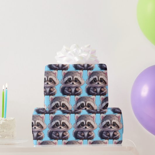 Raccoon bosdieren bos vrienden cadeaupapier (Feestgeschenken)