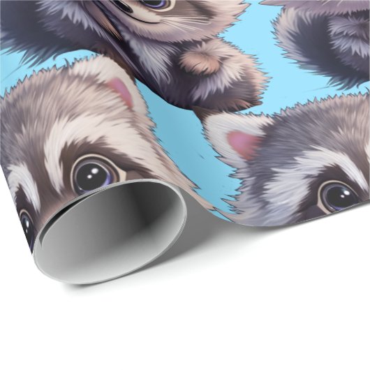 Raccoon bosdieren bos vrienden cadeaupapier (Rol Hoek)