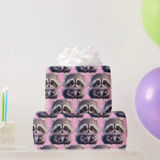Raccoon bosdieren bos vrienden cadeaupapier (Feestgeschenken)