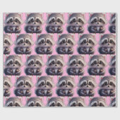 Raccoon bosdieren bos vrienden cadeaupapier (Vlak)