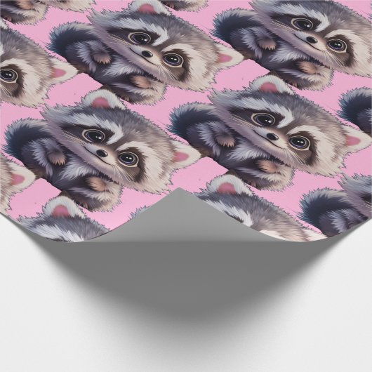 Raccoon bosdieren bos vrienden cadeaupapier (Hoek)